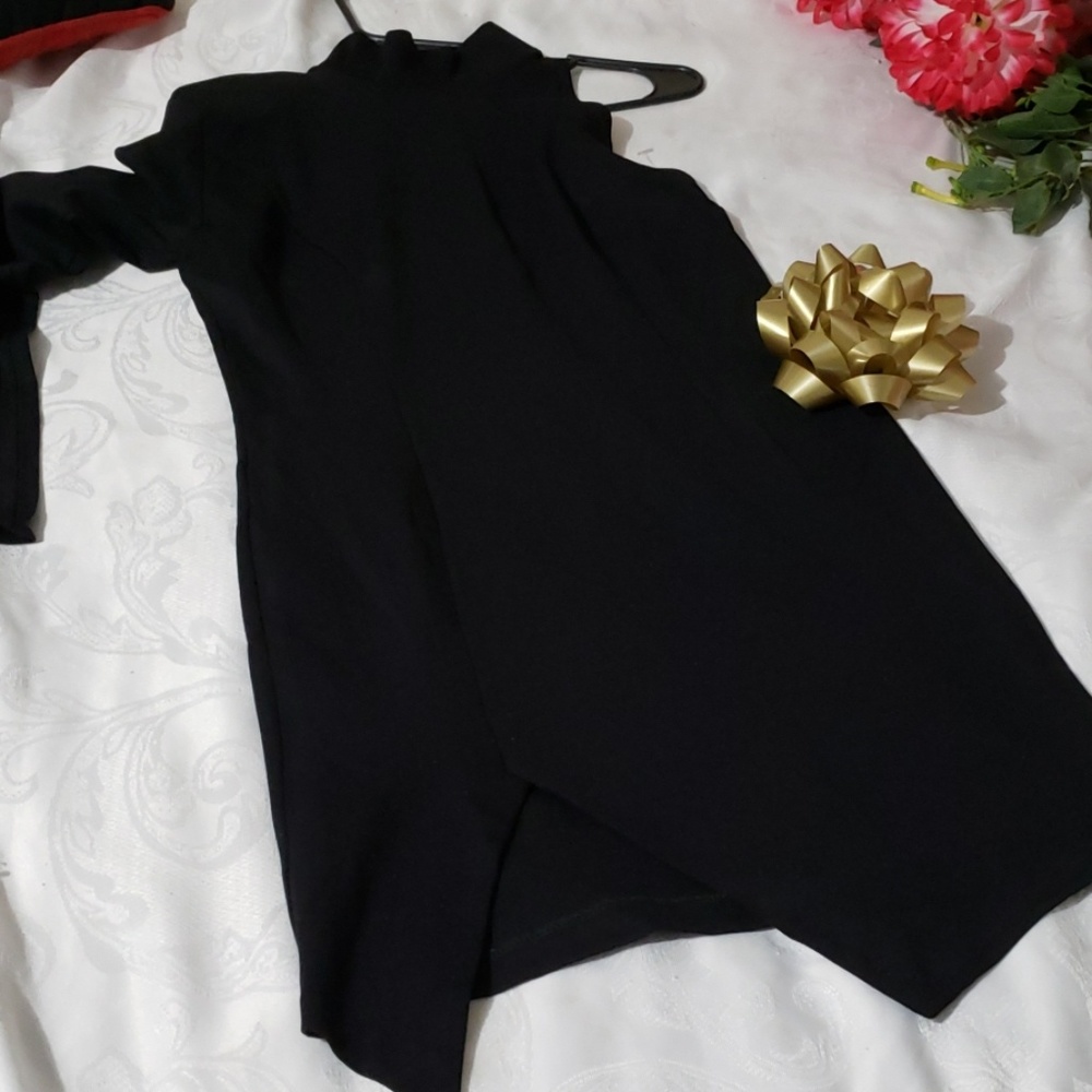 WANTMYLOOK black tulum midi dress asymmetrical S - Picture 3 of 8